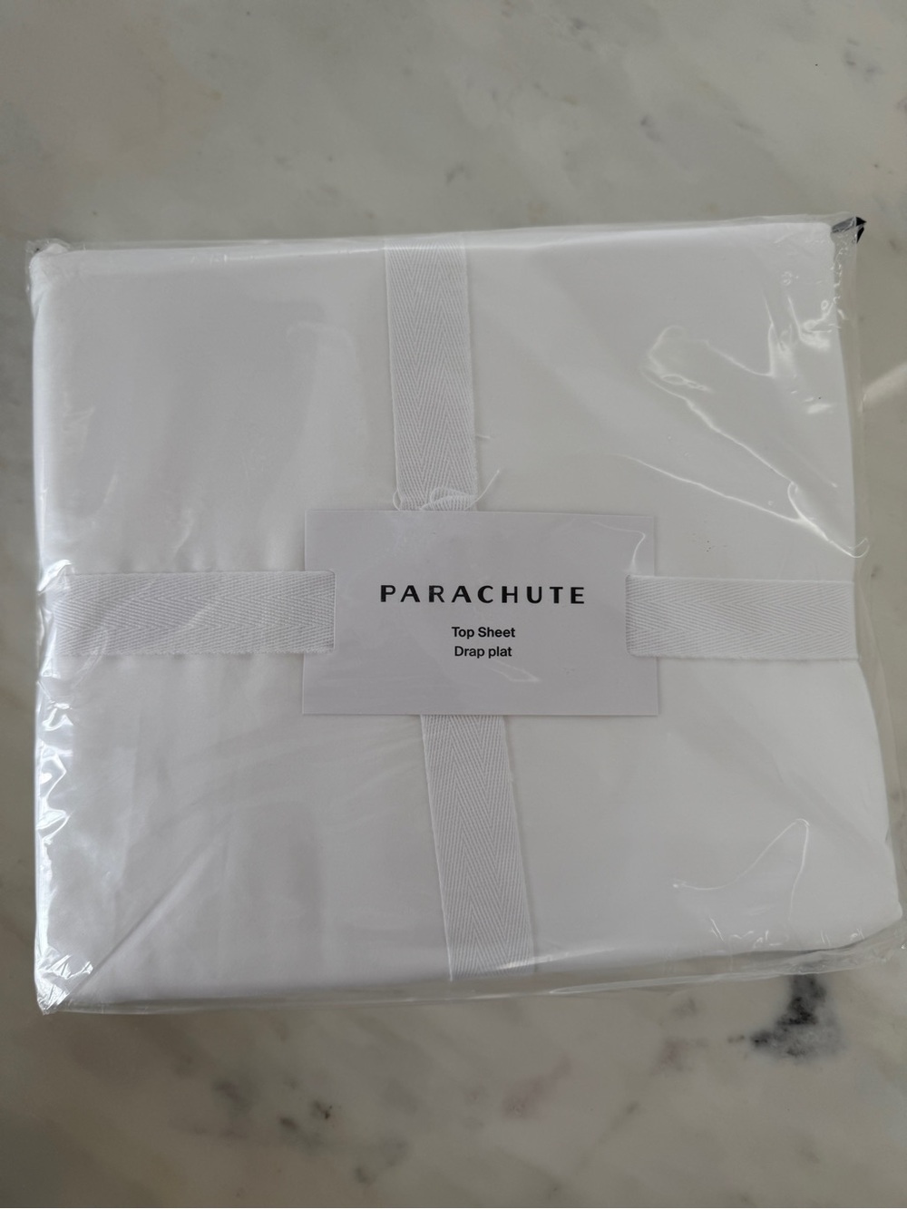 NWT Parachute Sateen Top Sheet, White, Full / Queen